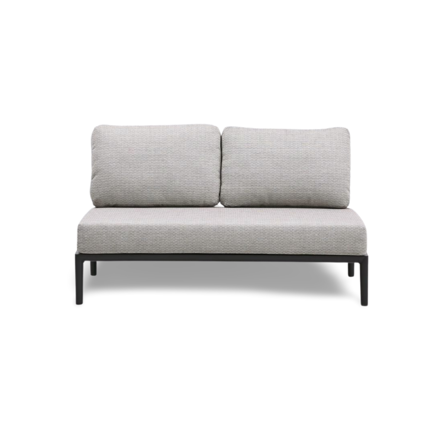 Sofa, Zweisitzer, Grau, Stoff, Metallrahmen